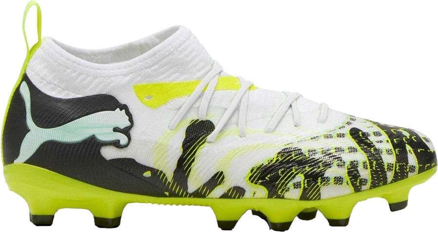 Puma Future 8 voetbalschoenen voor kinderen met kunstgrasprofiel geschikt voor 8 wedstrijden (Mint Wit)