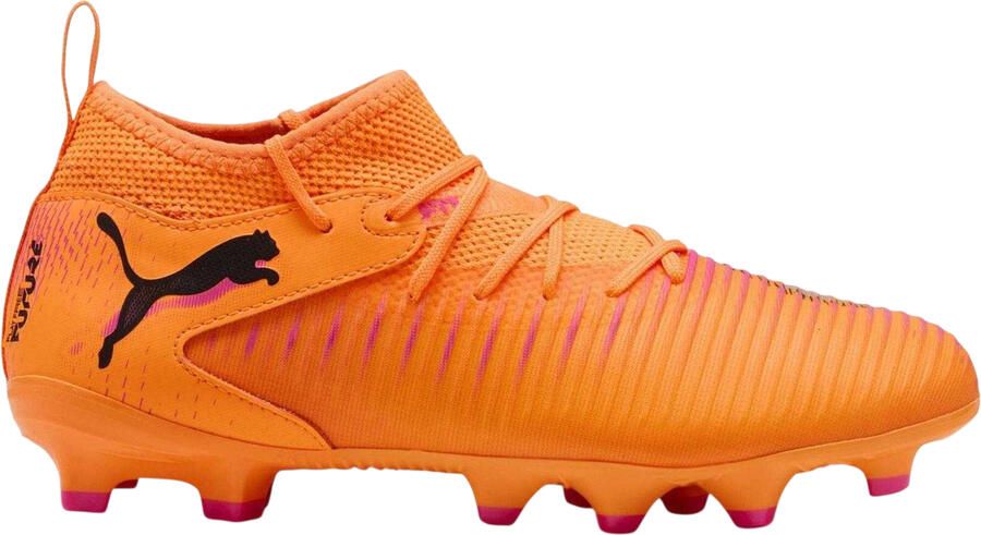 Puma Future 8 voetbalschoenen voor kinderen met kunstgrasprofiel geschikt voor 8 wedstrijden (Oranje zwart)