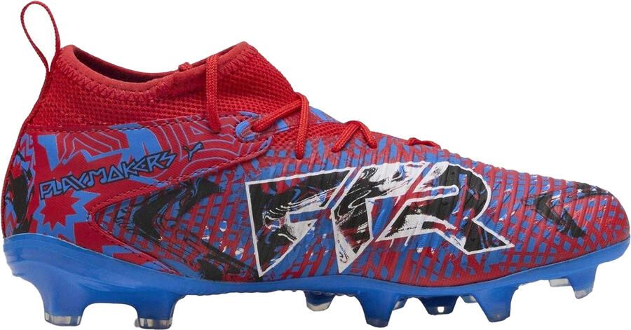 Puma Future 8 voetbalschoenen voor kinderen met kunstgrasprofiel geschikt voor 8 wedstrijden (Rood Blauw)