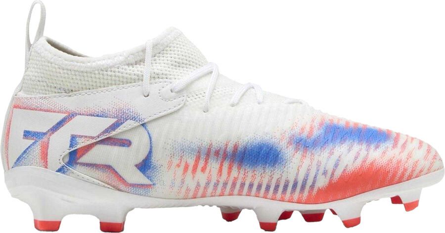 Puma Future 8 voetbalschoenen voor kinderen met kunstgrasprofiel geschikt voor 8 wedstrijden (Wit Zwart Rood)