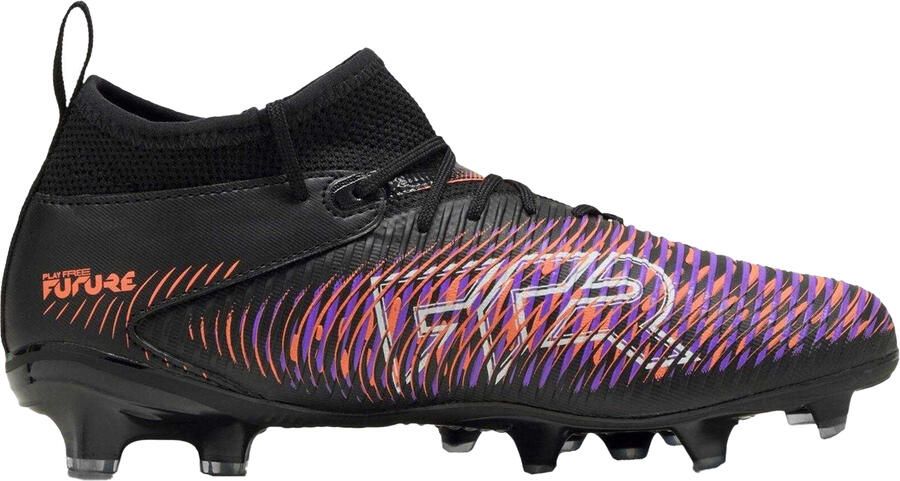 Puma Future 8 voetbalschoenen voor kinderen met kunstgrasprofiel geschikt voor 8 wedstrijden (Zwart Paars)