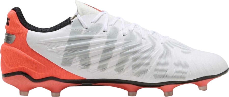 Puma Heren King Match Stevige Grond Voetbalschoenen (Wit Rood)