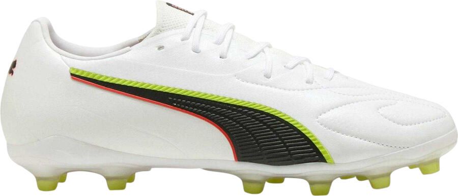Puma Heren King Match Stevige Grond Voetbalschoenen (Wit Zwart)