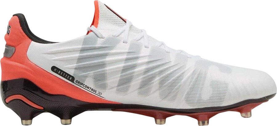Puma Heren King Ultimate Stevige Grond Voetbalschoenen (Wit Rood)