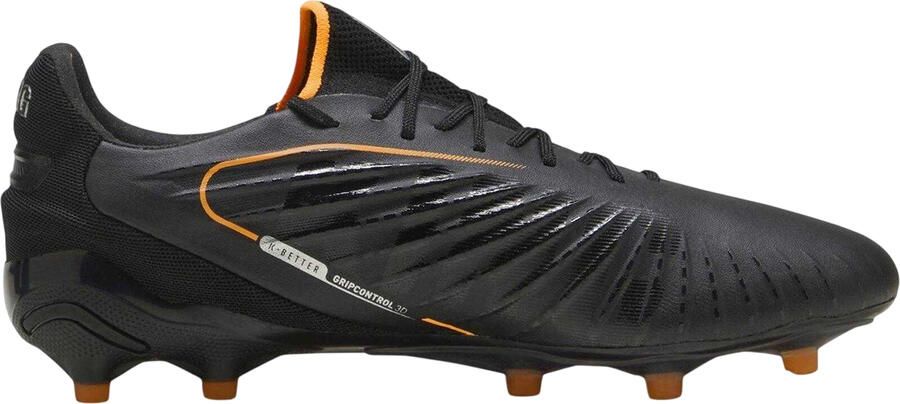 Puma Heren King Ultimate Stevige Grond Voetbalschoenen (Zwart Zilver)