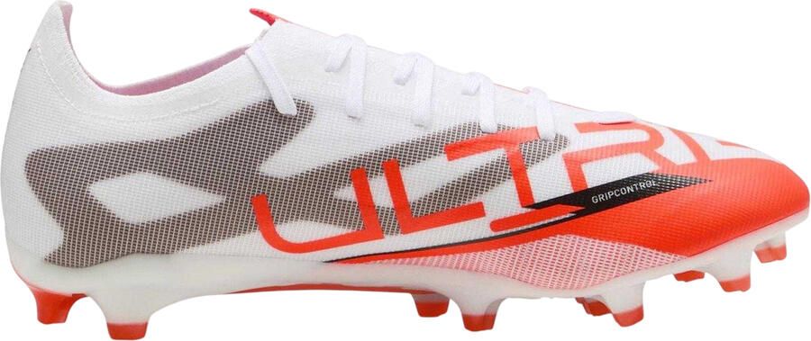 Puma Heren Ultra 5 Match Stevige Grond Voetbalschoenen (Wit Rood)