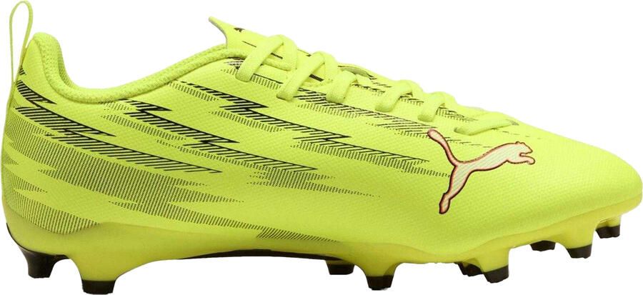 Puma Kinder Kids Ultra 5 Play Stevige Grond Voetbalschoenen (Geel zwart)