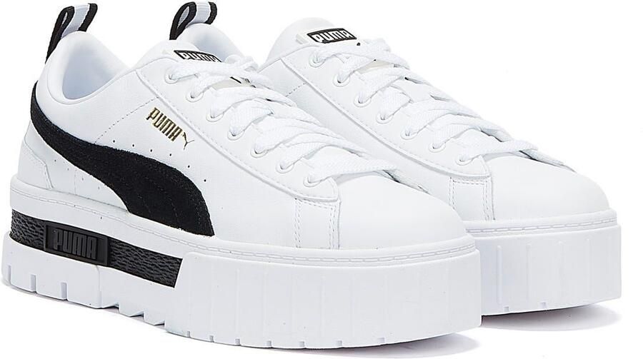 Puma Mayze Dames Witte Zwarte Sneakers