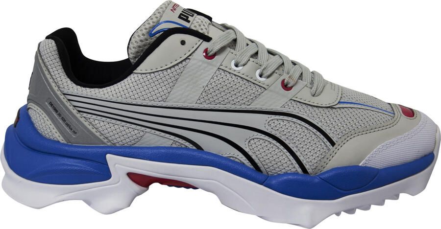 Puma Nitefox Highway Zilver Wit Laag Lace Up Heren Hardlooptrainers 371480 01