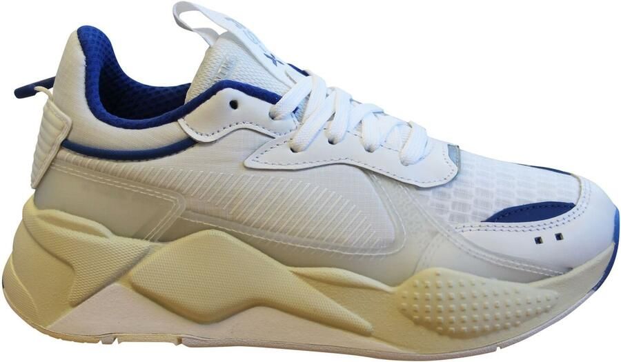Puma RS-X Tech Heren Trainers Wit Blauw Veterschoenen Casual Running Schoenen 369329 03
