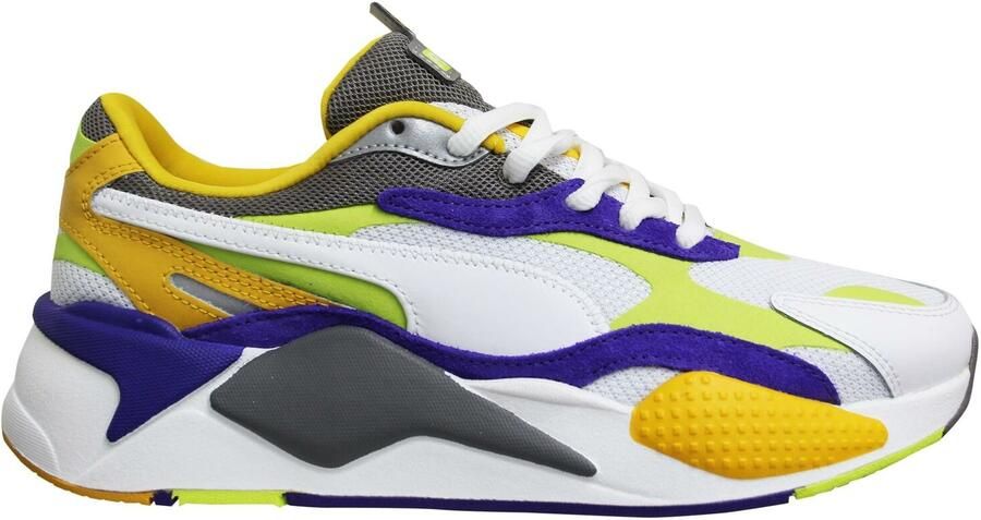 Puma RS-X3 Level Up Wit Leer Laag Lace Up Heren Hardlooptrainers 373169 01