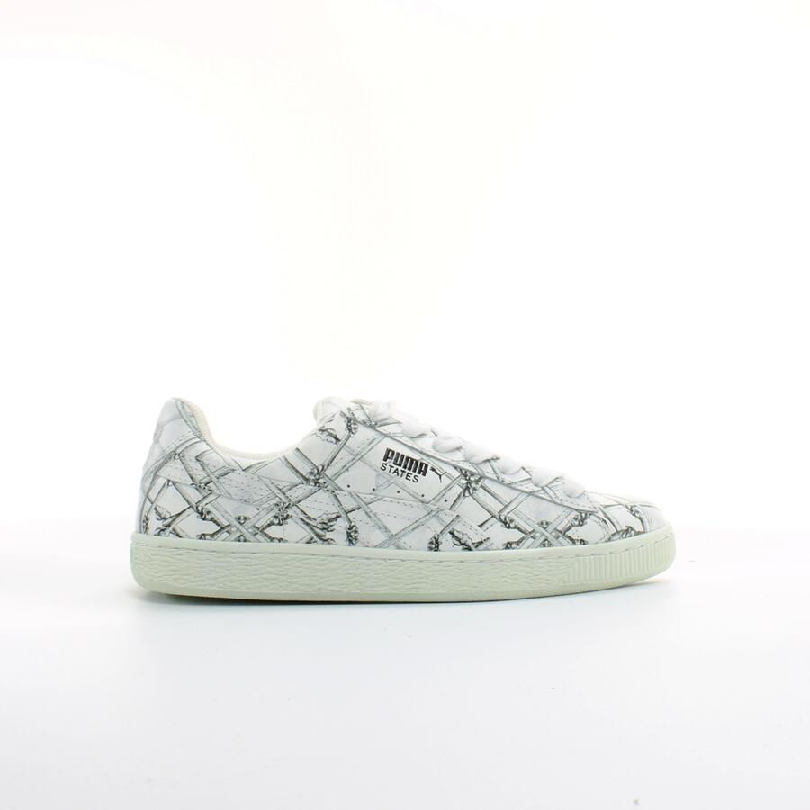 Puma States x Swash London Bones Wit Leer Heren Lace Up Trainers 360710 01