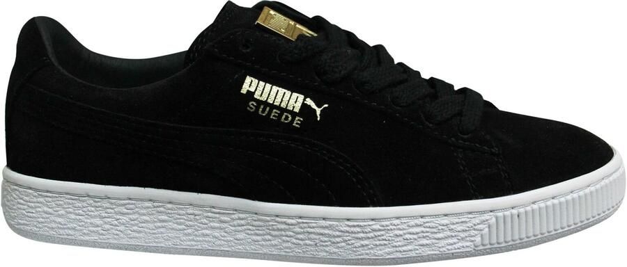 Puma Suede Classic Metal Badge Zwart Leer Lace Up Herentrainers 370081 01
