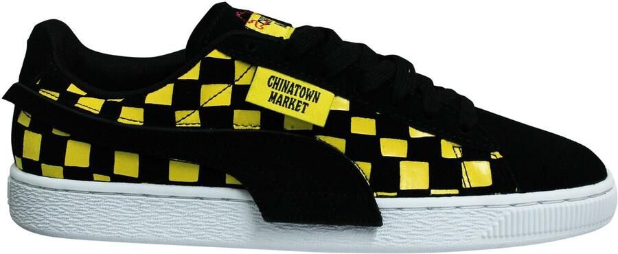 Puma Suede x Chinatown Market Zwart Geel Laag Lace Up Herentrainers 370133 01