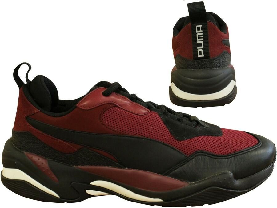 Puma Thunder Spectra Chunky Burgundy Lace Up Casual Heren Trainers 367516 03 B89C