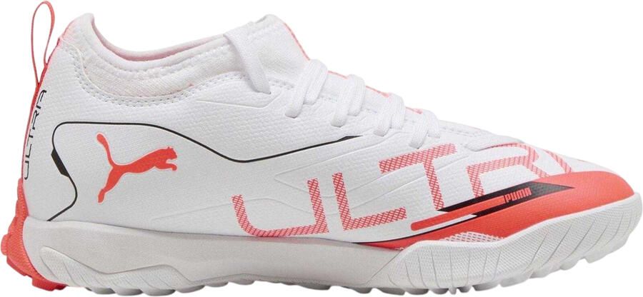 Puma Ultra 5 Match Mid Cut Astro Turf-sportschoenen voor kinderen (Wit-Blauw)