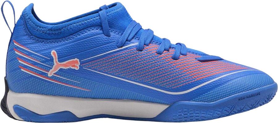 Puma Ultra 6-voetbalschoenen voor kinderen voor binnenwedstrijden (Blauw Wit Rood)