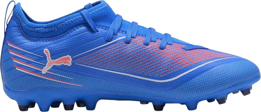 Puma Ultra 6 voetbalschoenen voor kinderen voor wedstrijden op een harde ondergrond (Blauw Wit Rood)