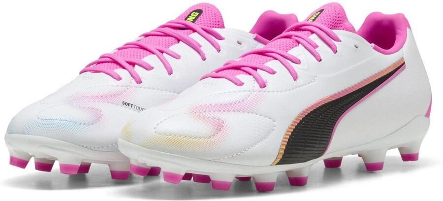 Puma Voetbalschoenen voor kinderen model King Match voor harde ondergrond (Roze)