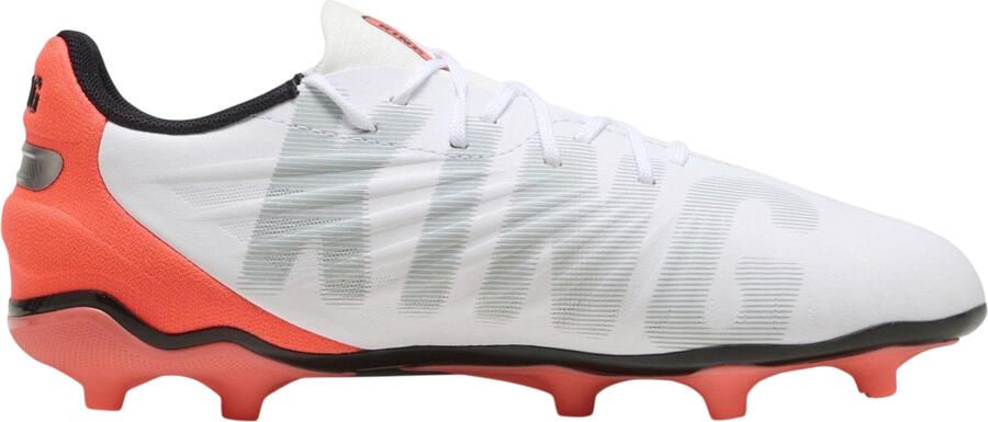 Puma Voetbalschoenen voor kinderen model King Match voor harde ondergrond (Wit Rood)