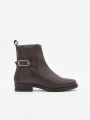 Purapiel platte enkellaars Bro4 bruin - Bruin