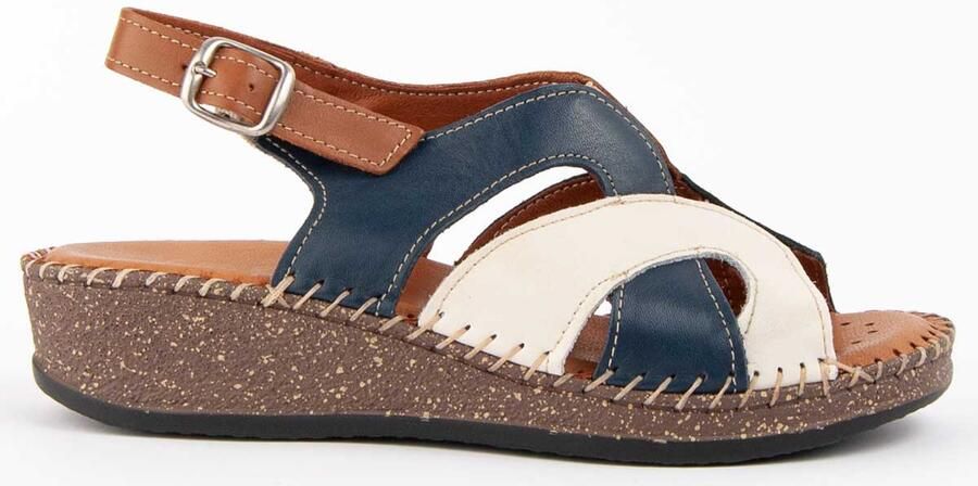 Purapiel Sandalen Met Een Sleehak Leida Blauw