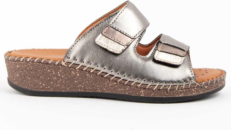 Purapiel Sandalen Met Een Sleehak Leida2 Zilver