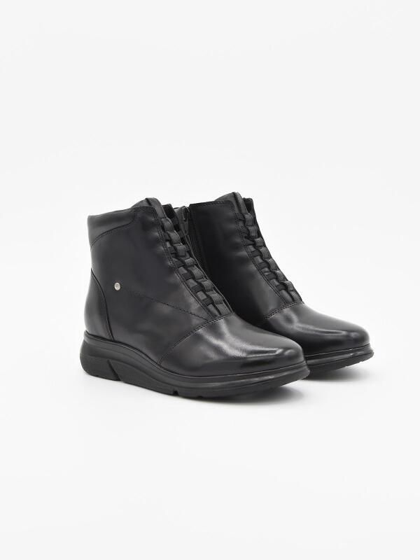 Purapiel Wedge Enkelboot Bro10 Zwart