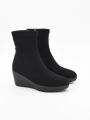 Purapiel Wedge Enkelboot Bro3 Zwart - Zwart