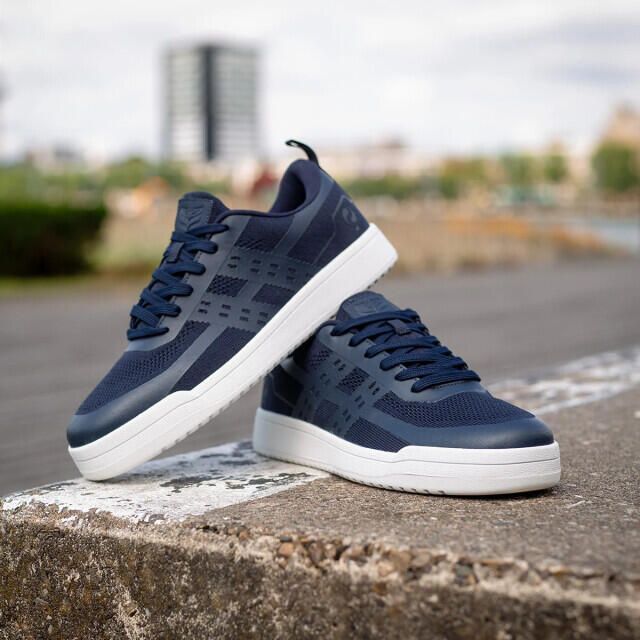 Q1905 Sneaker marken donkerblauw wit