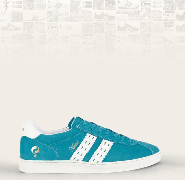 Q1905 Sneaker medal aqua blauw wit