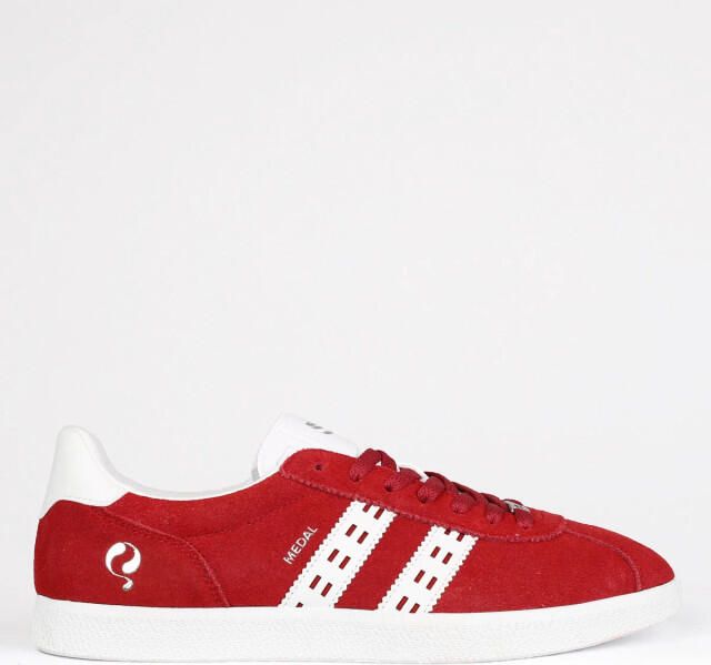 Q1905 Sneaker medal classic donkerrood wit