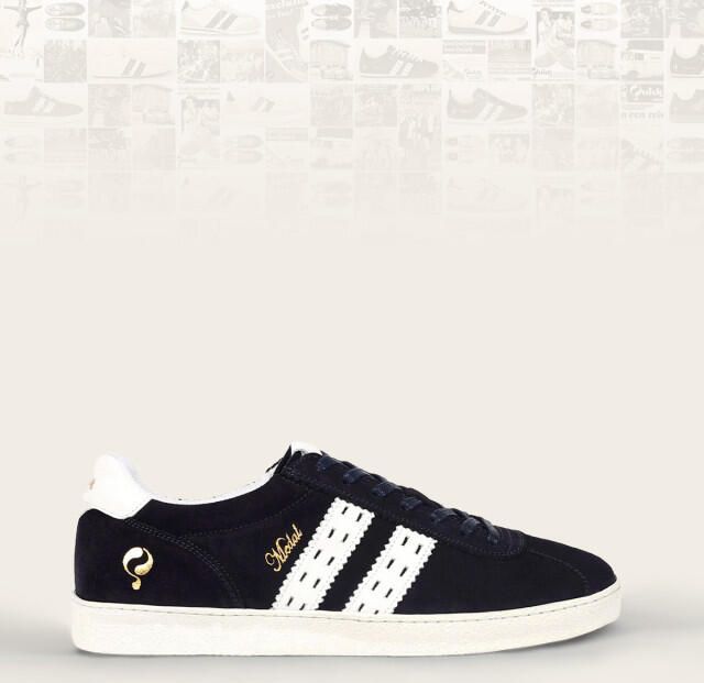 Q1905 Sneaker medal donkerblauw wit