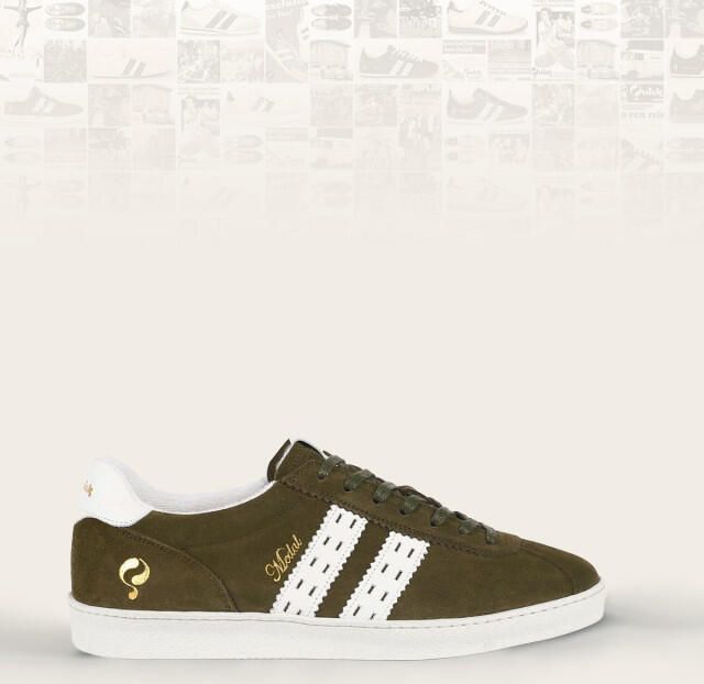 Q1905 Sneaker medal legergroen wit