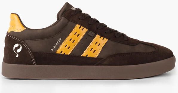 Q1905 Sneaker platinum donkerbruin geel