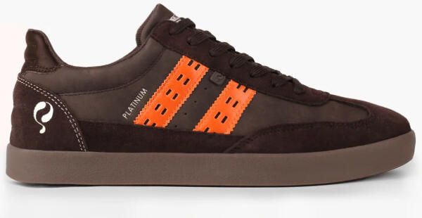 Q1905 Sneaker platinum donkerbruin oranje