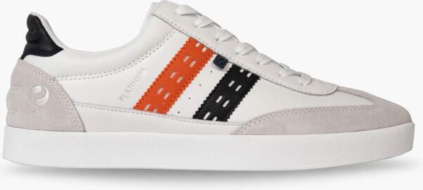 Q1905 Sneaker platinum wit donkerblauw oranje