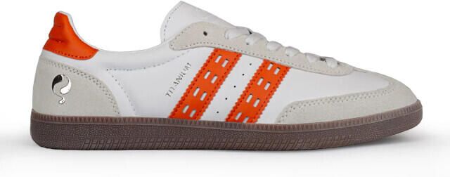 Q1905 Sneaker titanium wit oranje