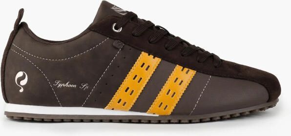 Q1905 Sneaker typhoon sp donkerbruin geel
