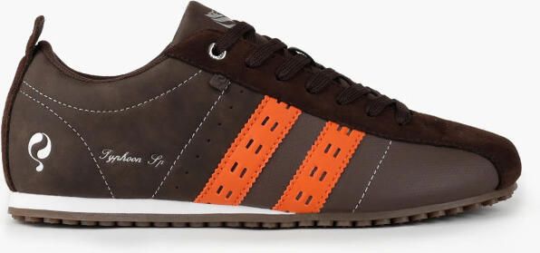 Q1905 Sneaker typhoon sp donkerbruin oranje