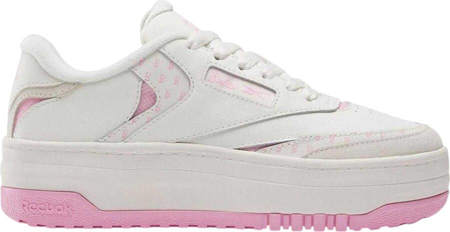 Reebok Barbie-sneakers met leren plateauzool voor dames (Wit Roze)