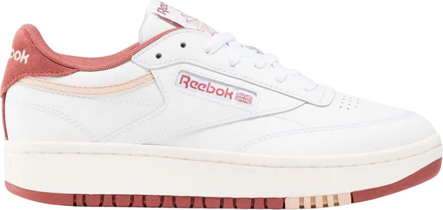 Reebok Dames Club C Leren Platform Trainers (Wit Roze)