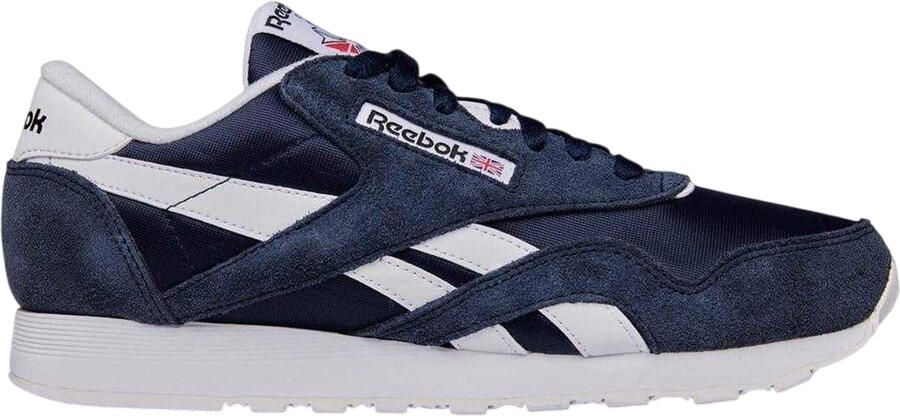 Reebok Heren-sportschoenen met panelen van nylon en suède (Marine)