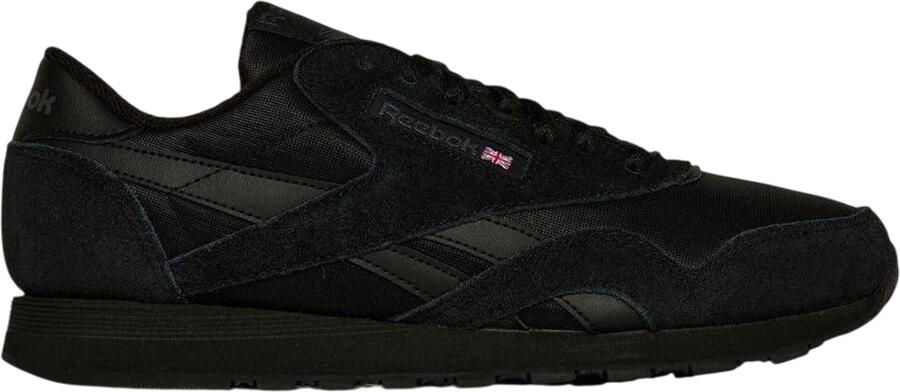 Reebok Heren-sportschoenen met panelen van nylon en suède (Zwart Grijs)