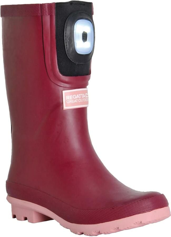 Regatta Childrens Kids Fairweather Shine Brite Light Wellington Boots (Dark Pi to Peony)