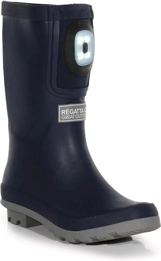 Regatta Childrens Kids Fairweather Shine Brite Light Wellington Boots (Marine Stormgrijs)