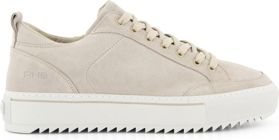 Rehab lage sneakers beige effen leer