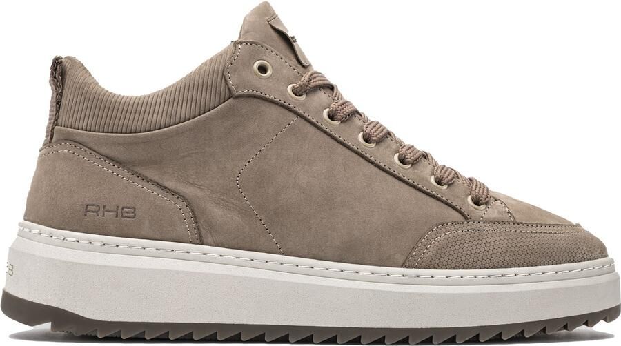 Rehab sneakers bruin effen rubber en leer