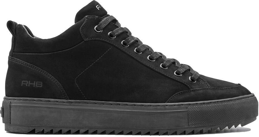 Rehab sneakers zwart nubuck leer rubberzool