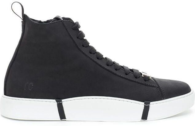 Roberto Cavalli Zwarte Suède Leren Hoge Sneakers